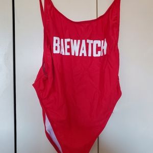 Red one piece bathsuit